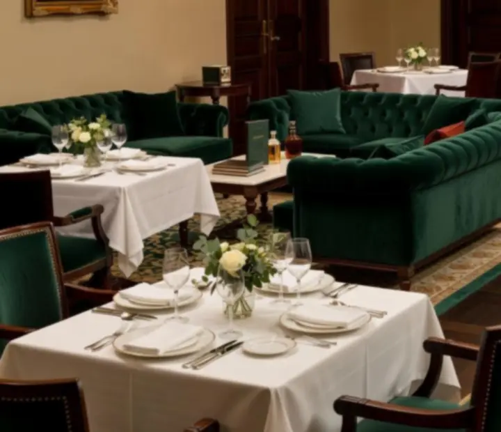 Salle de restaurant élégante avec tables de poker chez Mirevance