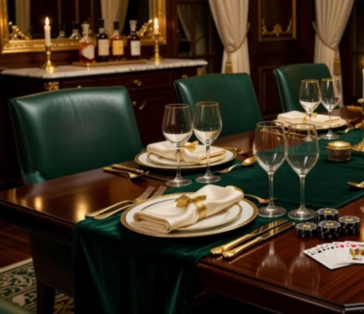 Soirée privatisée dans le restaurant Mirevance avec ambiance chaleureuse et tables de poker.